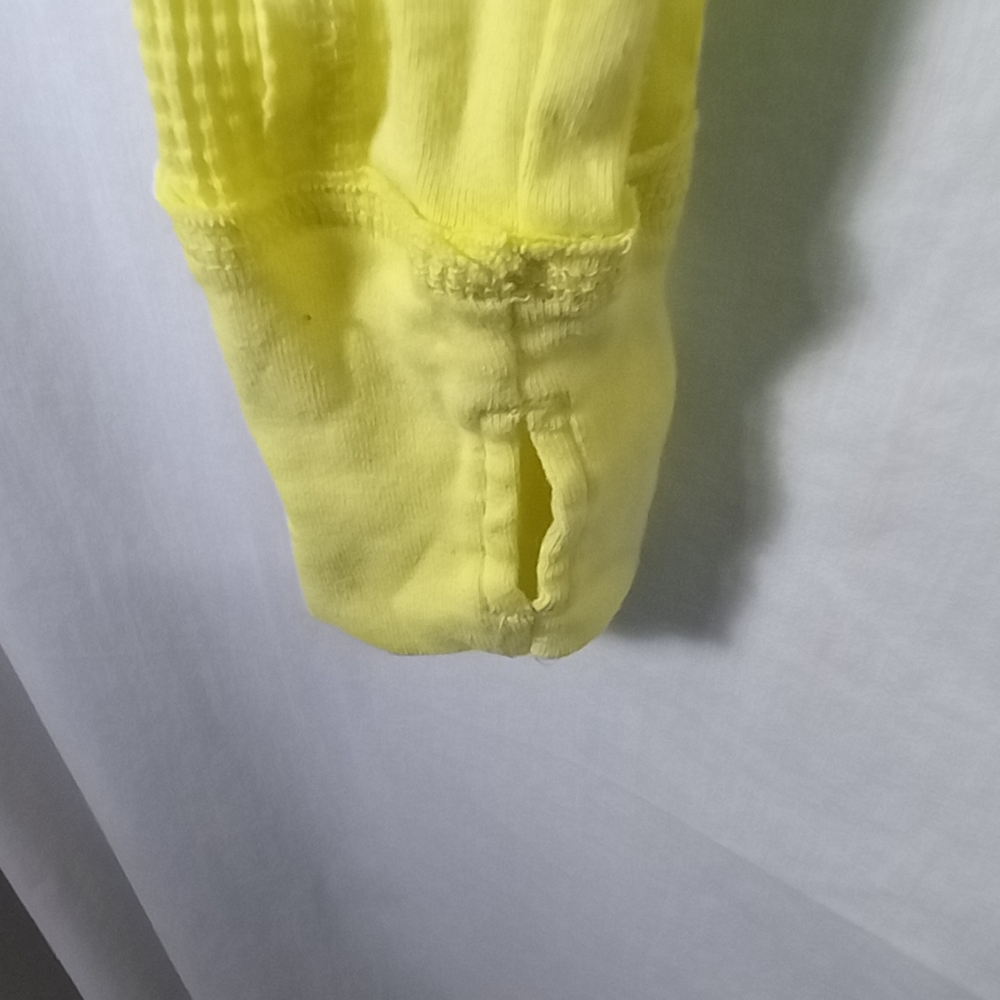 We The Free Yellow Cotton Oversized Waffle Knit Slouchy Top Size L - Picture 3 of 4